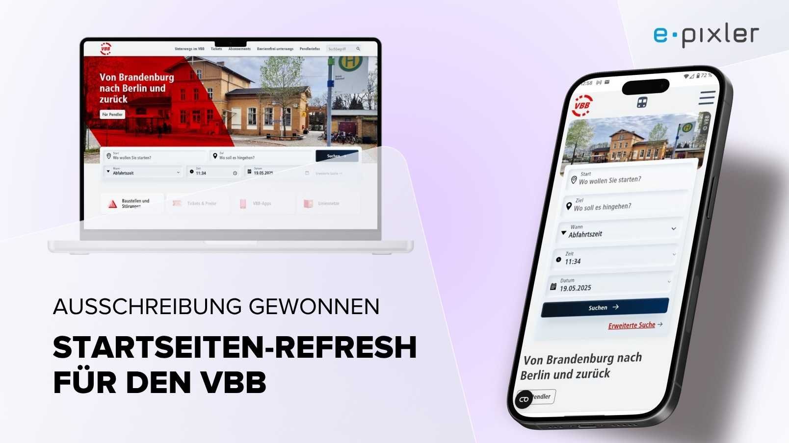 Wir durften den Startseiten-Refresh für den VBB vornehmen!